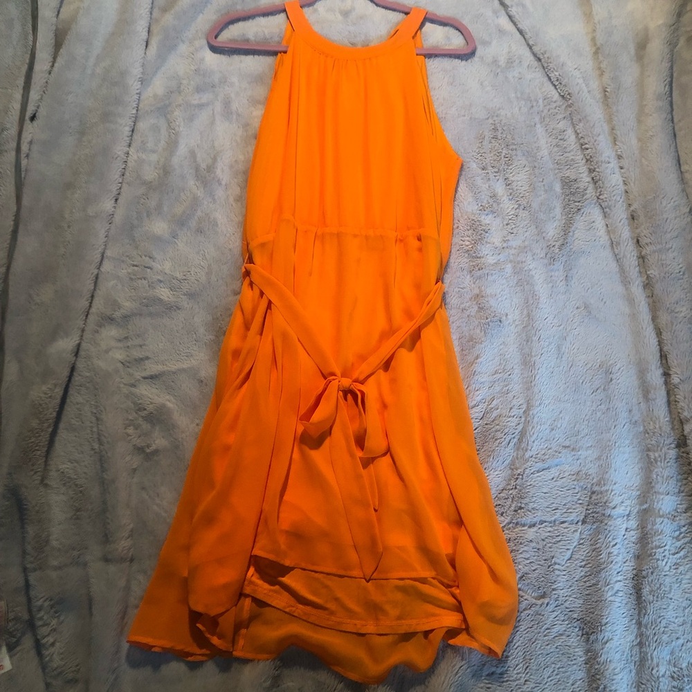 WORTHINGTON Women SZ 16 Orange Halter Sleeveless Dress